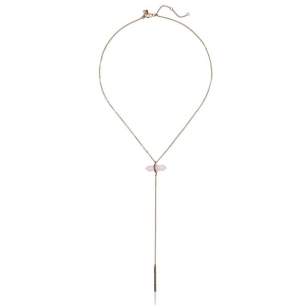 rebecca minkoff // rose gold quartz y-necklace - Picture 1 of 5